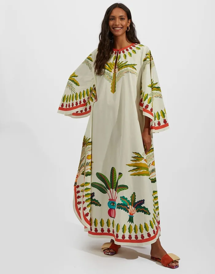 La Doublej Flying Dress Palme Place In Popeline Cotton Women Dresses
