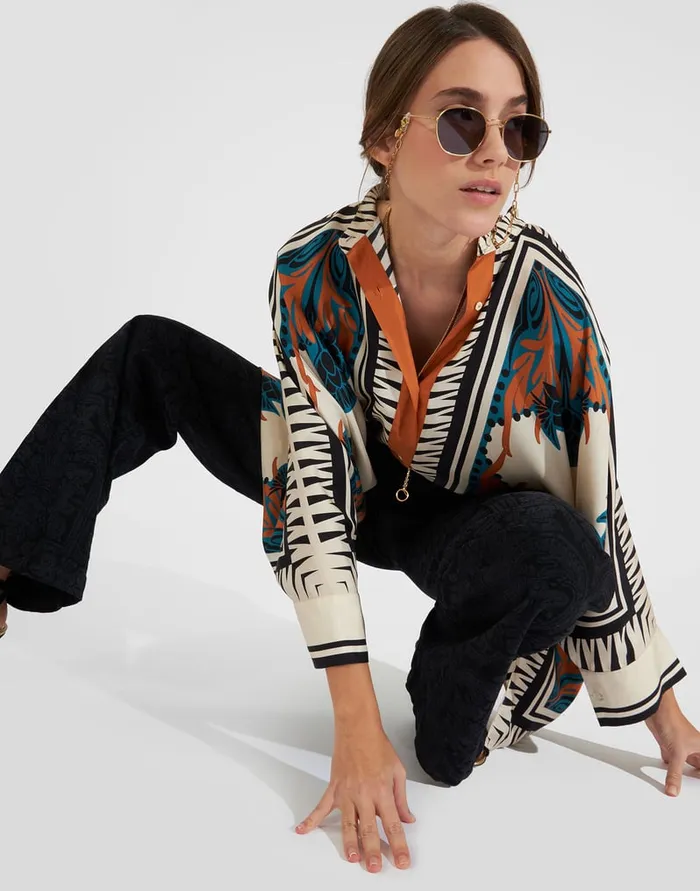 La Doublej Foulard Shirt Florence Place In Silk Twill Women Shirts and Tops