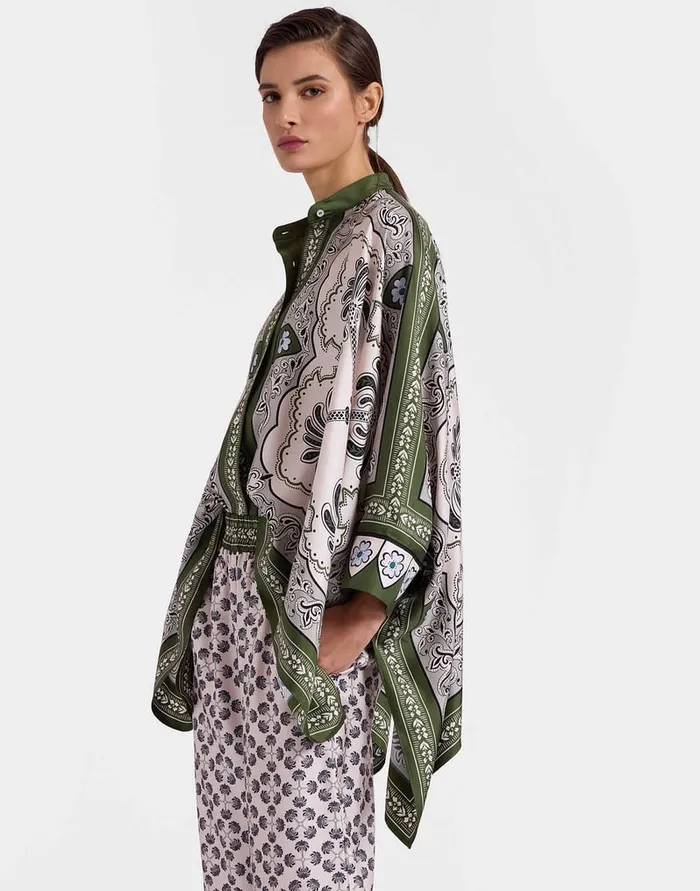 La Doublej Foulard Shirt Mirage Place Green In Silk Twill Women Shirts and Tops La Doublej Foulard Shirt Mirage Place Green In Silk Twill Women Shirts and Tops