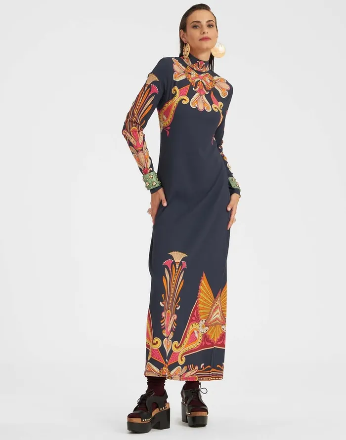 La Doublej Halle Dress Totem Place Blue In Envers Satin Women Dresses