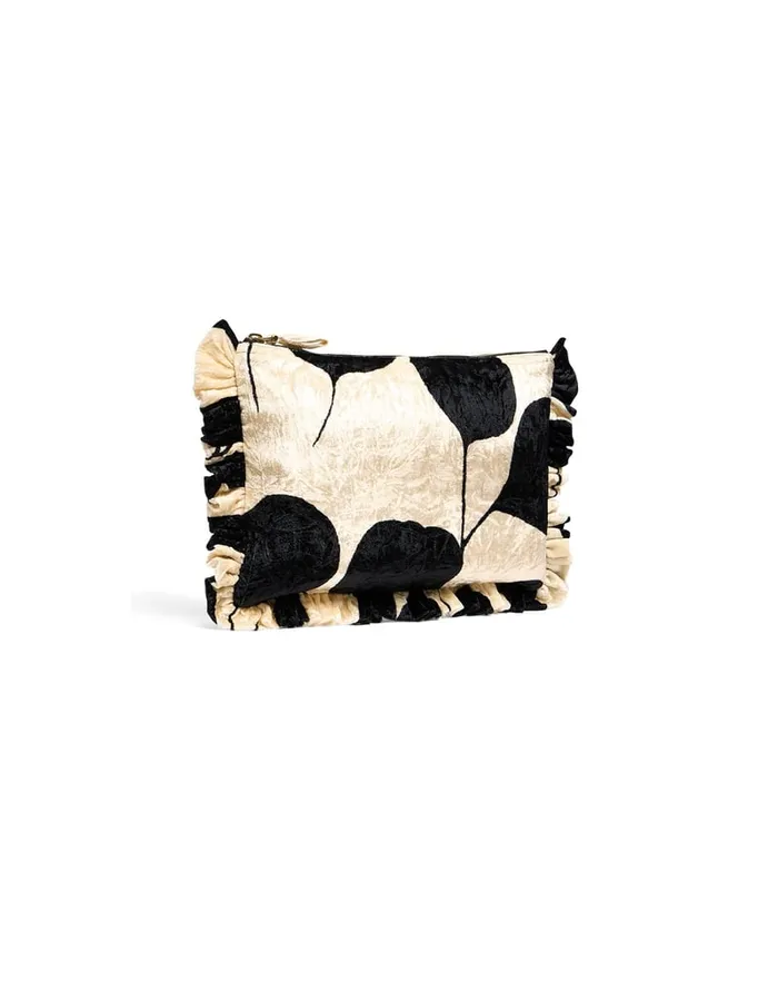 La Doublej Hand Pochette Lunaria Light Pink In Crushed Velvet Women Bags and Pochettes