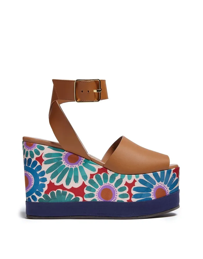 La Doublej High Plateau Crazy Daisy In Twill Women Shoes