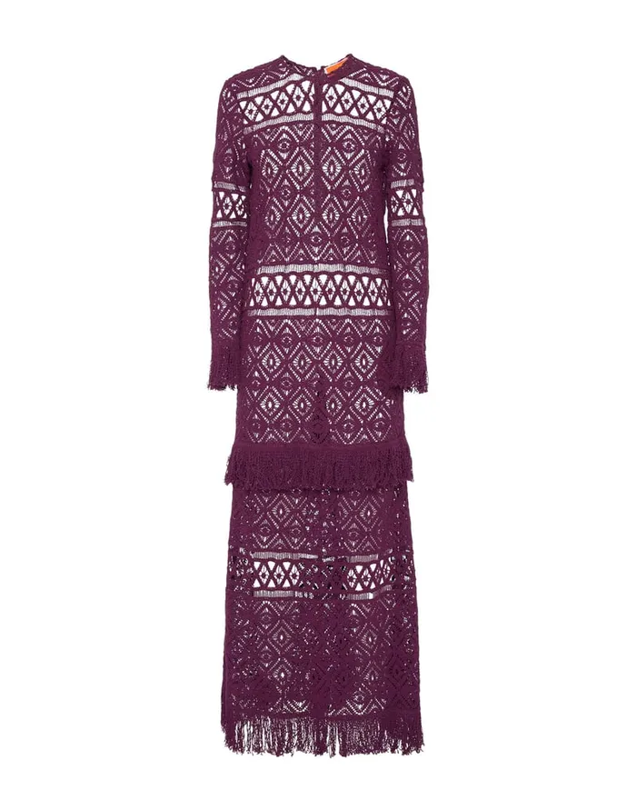 La Doublej Lacey Long Sleeve Swing Dress Plaza Purple In Macram Women Dresses