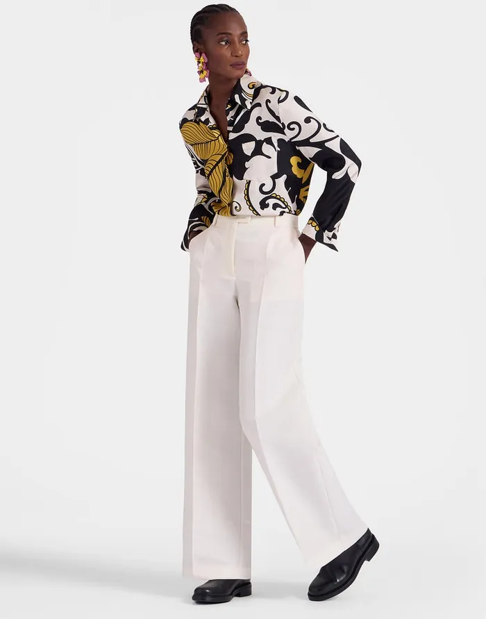 La Doublej Let Loose Pants Solid Ivory In Cady Wool Women Shorts and Pants