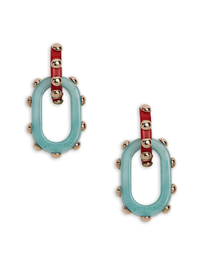 La Doublej Nefertiti Double Earrings Red In Acrylic Resin Women Jewelry