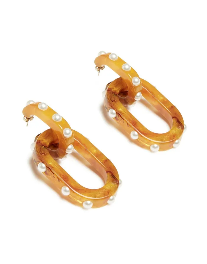 La Doublej Nefertiti Double Earrings Solid Rust In Acrylic Resin Women Jewelry