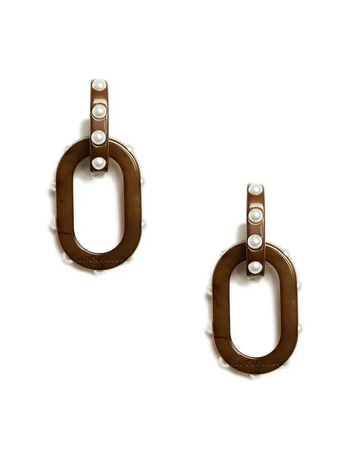 La Doublej Nefertiti Double Earrings Solid Tortoiseshell In Acrylic Resin Women Jewelry La Doublej Nefertiti Double Earrings Solid Tortoiseshell In Acrylic Resin Women Jewelry