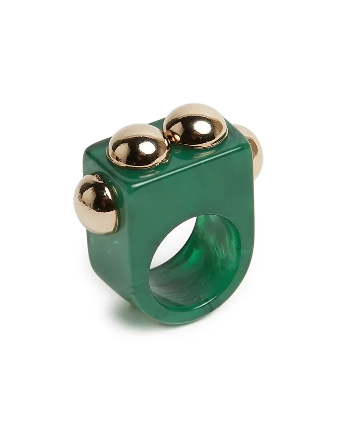 La Doublej Nefertiti Ring Green In Acrylic Resin Women Jewelry