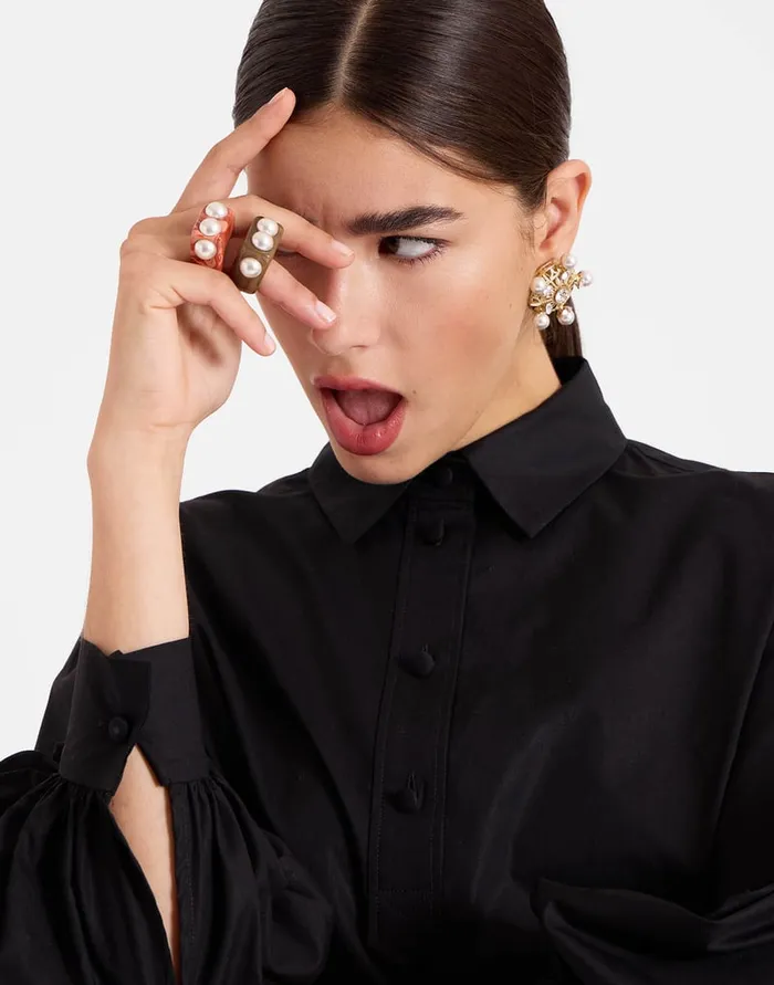 La Doublej Nefertiti Ring Solid Tortoiseshell In Acrylic Resin Women Jewelry