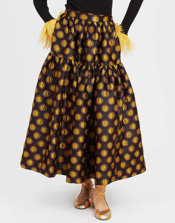 La Doublej Oscar Skirt Winter Sun Black In Jacquard Women Skirts