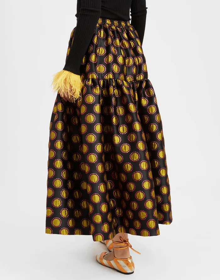 La Doublej Oscar Skirt Winter Sun Black In Jacquard Women Skirts