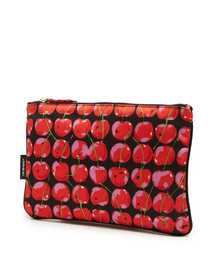 La Doublej Pochette Black Cherries In Duchesse Women Bags and Pochettes