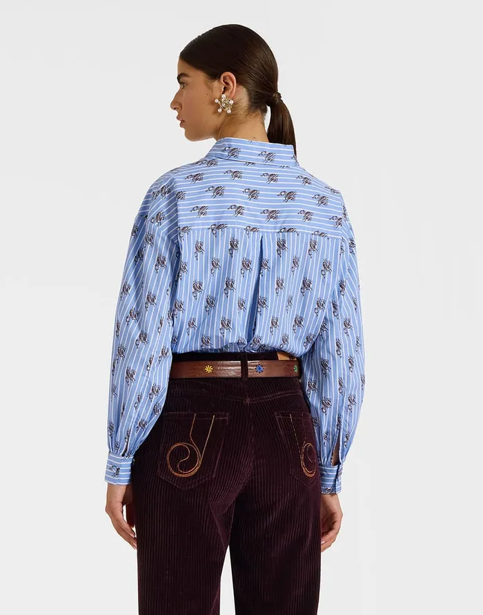 La Doublej Poet Shirt Gryphos Light Blue In Cotton Poplin Women Shirts and Tops