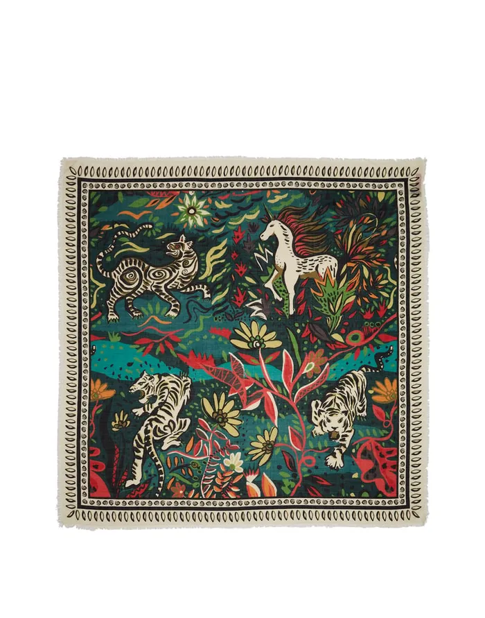La Doublej Shawl 135215135 Giungla In Twill Silk Women Foulards and Scarves