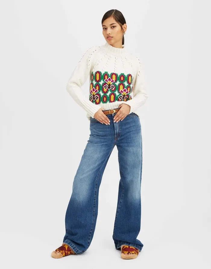 La Doublej Ski Lift Sweater Arcturus Place White In Jacquard Women Knitwear