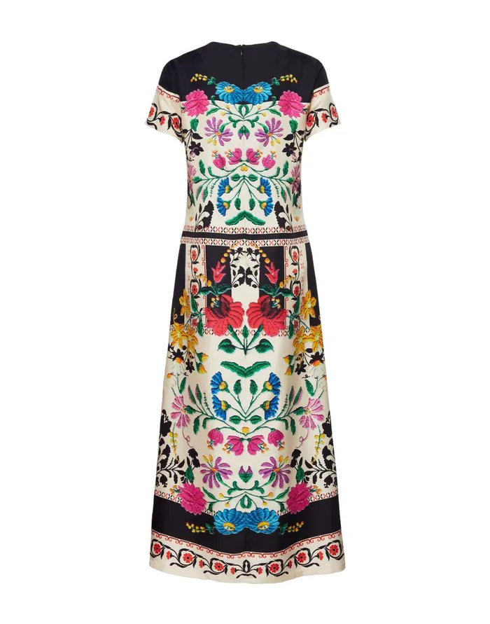 La Doublej Swing Dress Plaza Place Ivory In Silk Twill Women Dresses