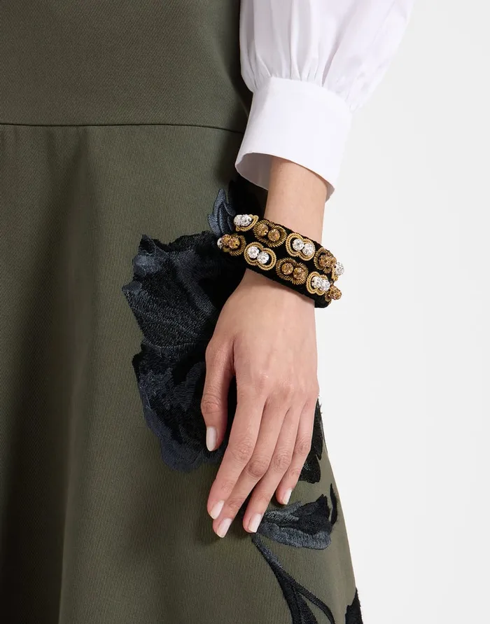 La Doublej Tesoro Double Bracelet Solid Black In Velvet Women Jewelry