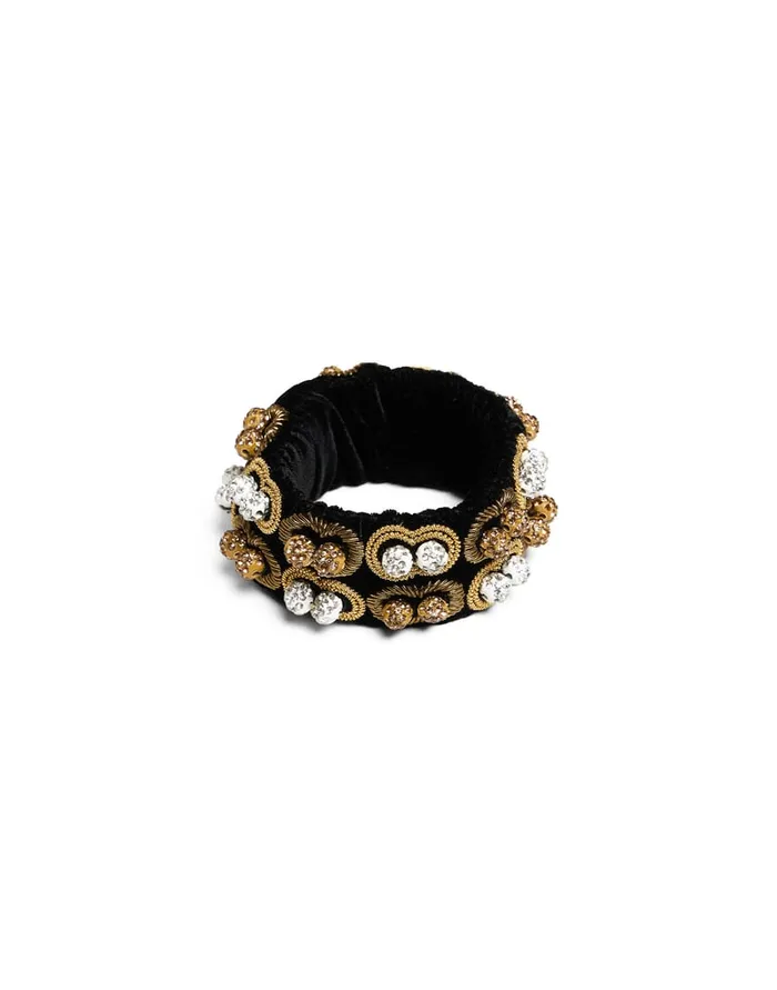La Doublej Tesoro Double Bracelet Solid Black In Velvet Women Jewelry