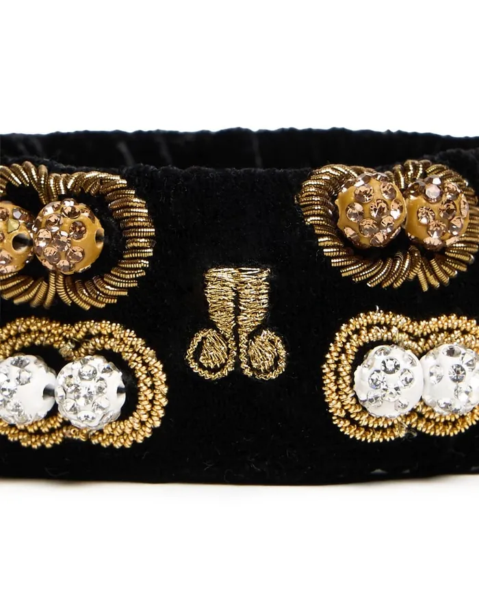 La Doublej Tesoro Double Bracelet Solid Black In Velvet Women Jewelry