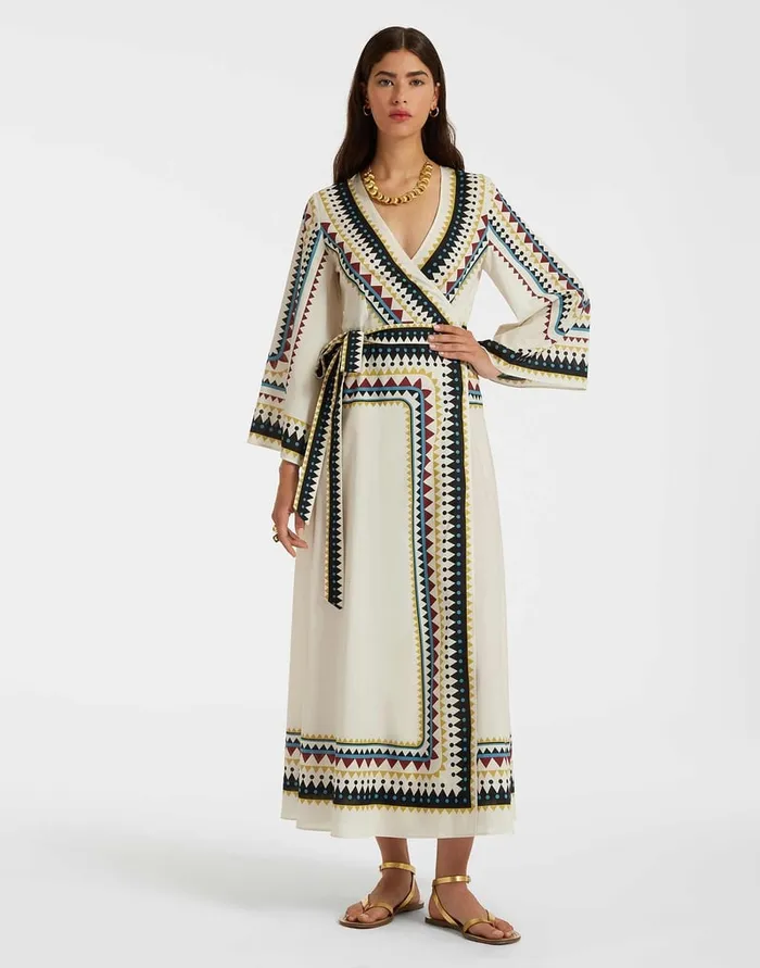La Doublej The Wrap Dress Doric Place Cream In Cotton Voile Women Dresses