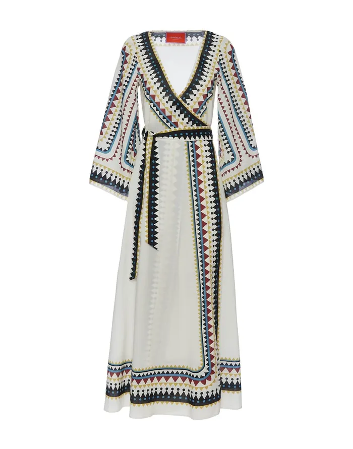 La Doublej The Wrap Dress Doric Place Cream In Cotton Voile Women Dresses