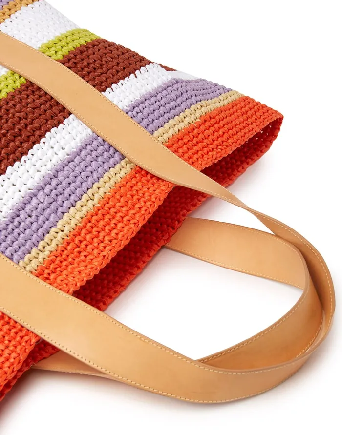La Doublej Tote Raffia Bag Multicolor White In Raffia Women Bags and Pochettes