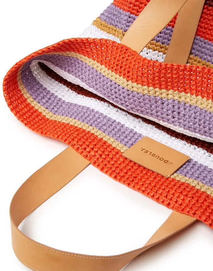 La Doublej Tote Raffia Bag Multicolor White In Raffia Women Bags and Pochettes