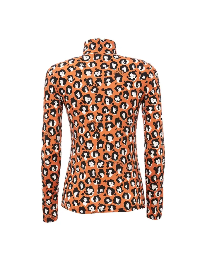 La Doublej Turtleneck Lady Leopard In Skinny Jersey Women Loungewear