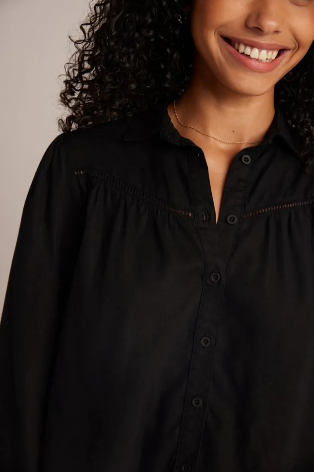 Ladder Trim Long Sleeve Shirt 8211 Black Women Bella Dahl Long Sleeve Ladder Trim Long Sleeve Shirt 8211 Black Women Bella Dahl Long Sleeve