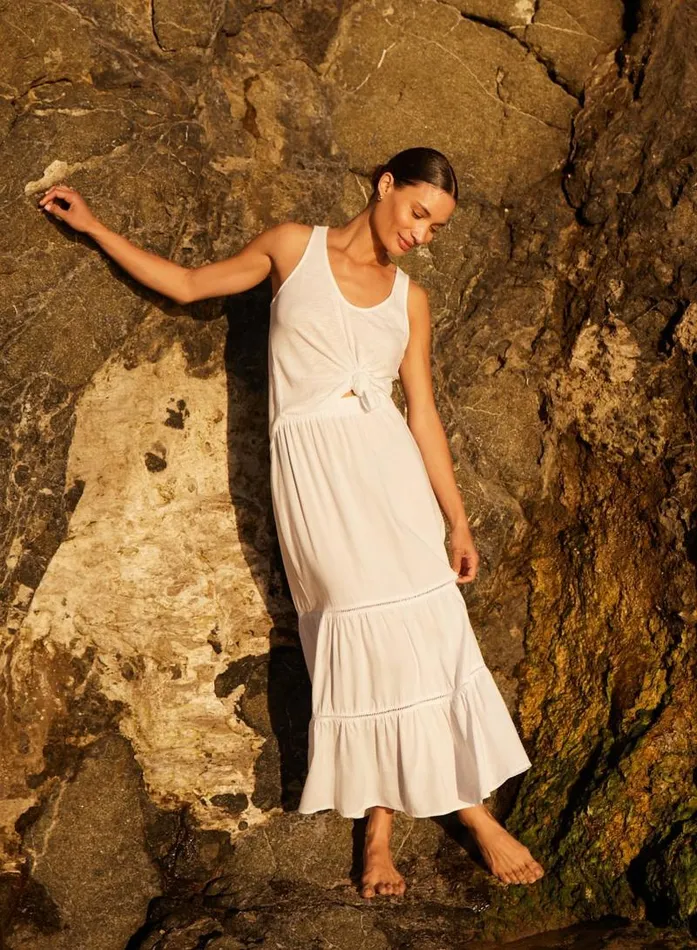 Ladder Trim Tiered Maxi Skirt 8211 White Women Bella Dahl Skirts