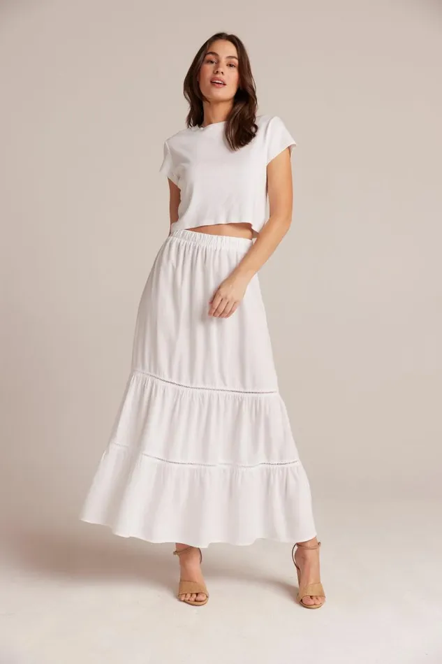 Ladder Trim Tiered Maxi Skirt 8211 White Women Bella Dahl Skirts