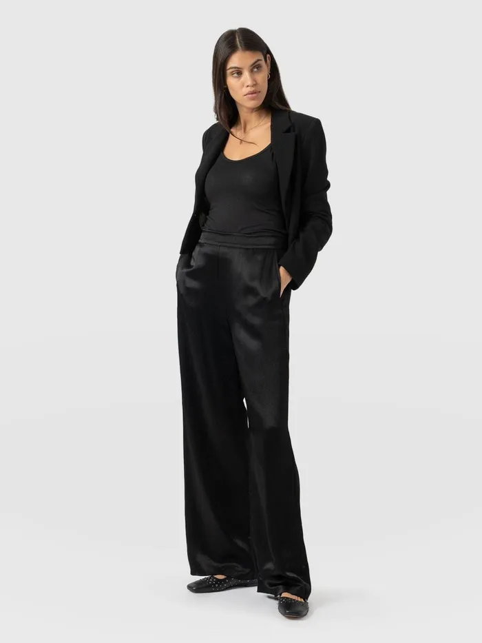 Langley Wide Leg Pant 8211 Black Black Women Saint And Sofia Pants
