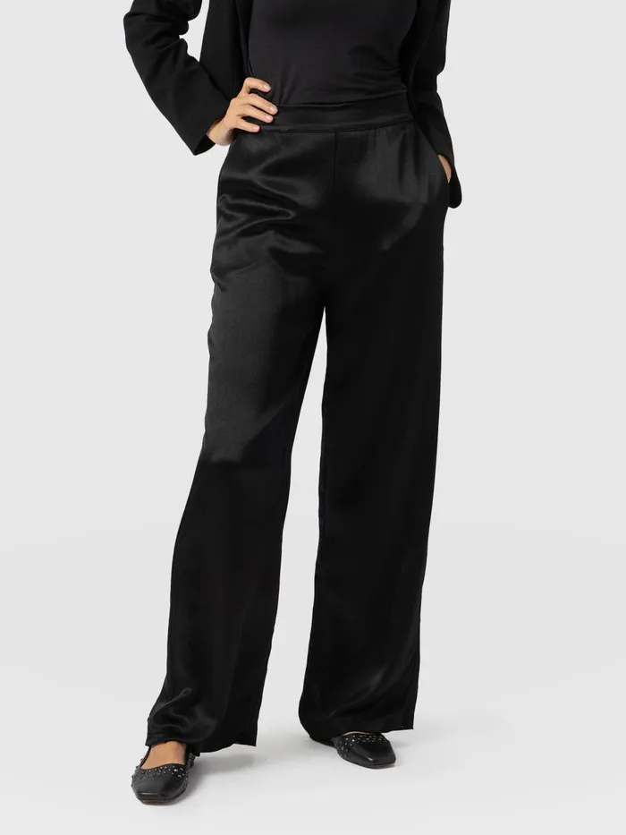 Langley Wide Leg Pant 8211 Black Black Women Saint And Sofia Pants