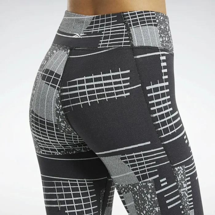 Leggings and Tights Womens Reebok Lux 34 Length 2 Leggings Black Cold Grey 2