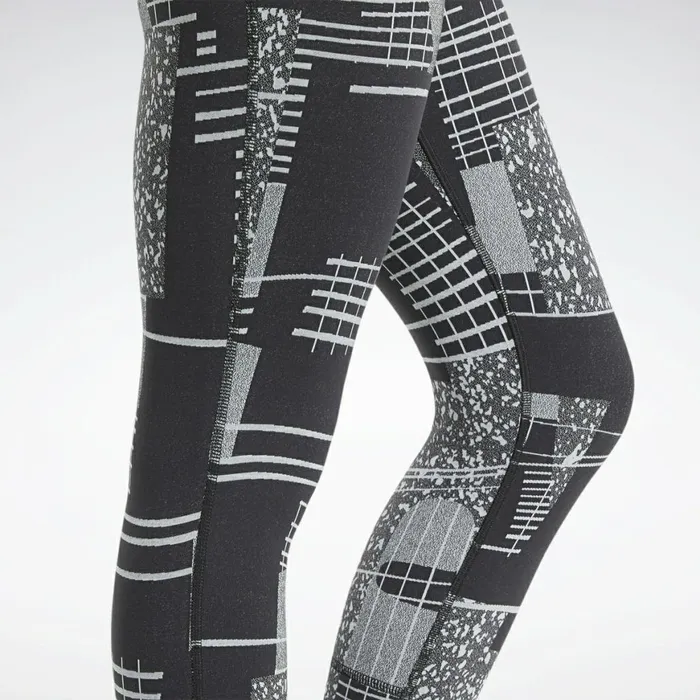 Leggings and Tights Womens Reebok Lux 34 Length 2 Leggings Black Cold Grey 2