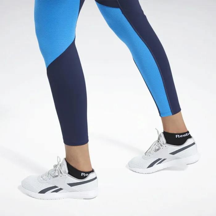 Leggings and Tights Womens Reebok Lux Bold 2 Mesh Leggings Vector Navy