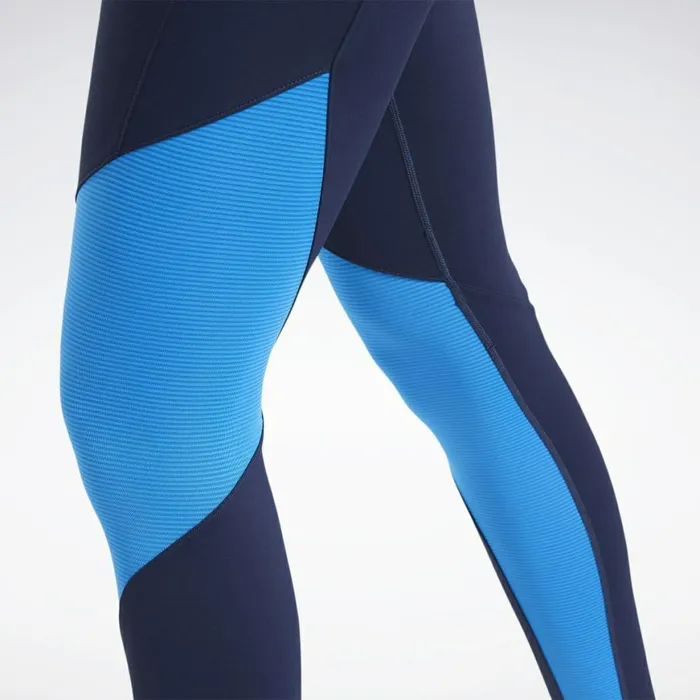 Leggings and Tights Womens Reebok Lux Bold 2 Mesh Leggings Vector Navy