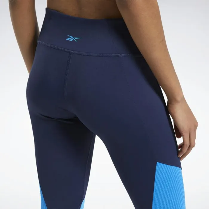 Leggings and Tights Womens Reebok Lux Bold 2 Mesh Leggings Vector Navy