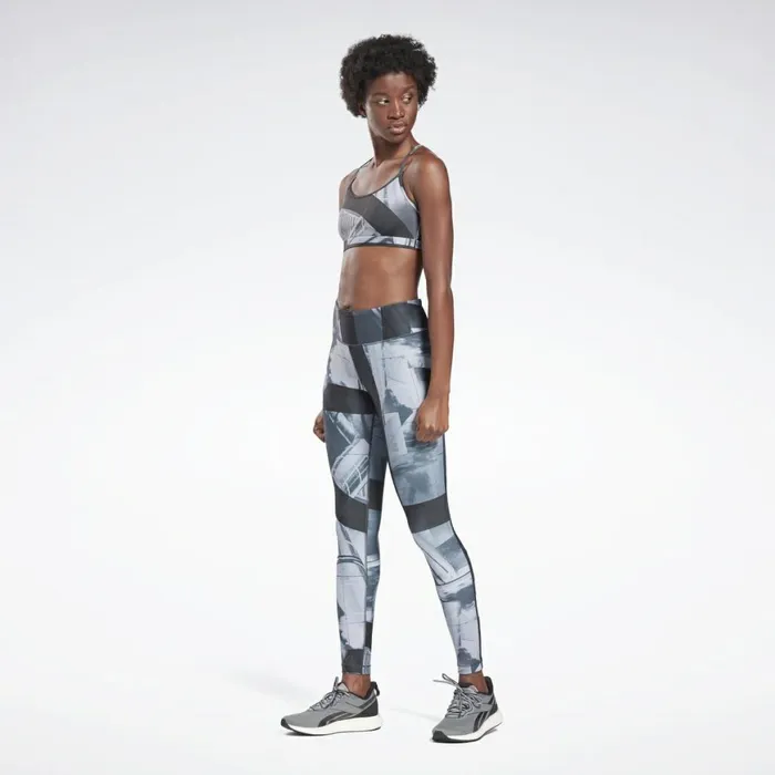 Leggings and Tights Womens Reebok Lux Bold Printed Leggings Black