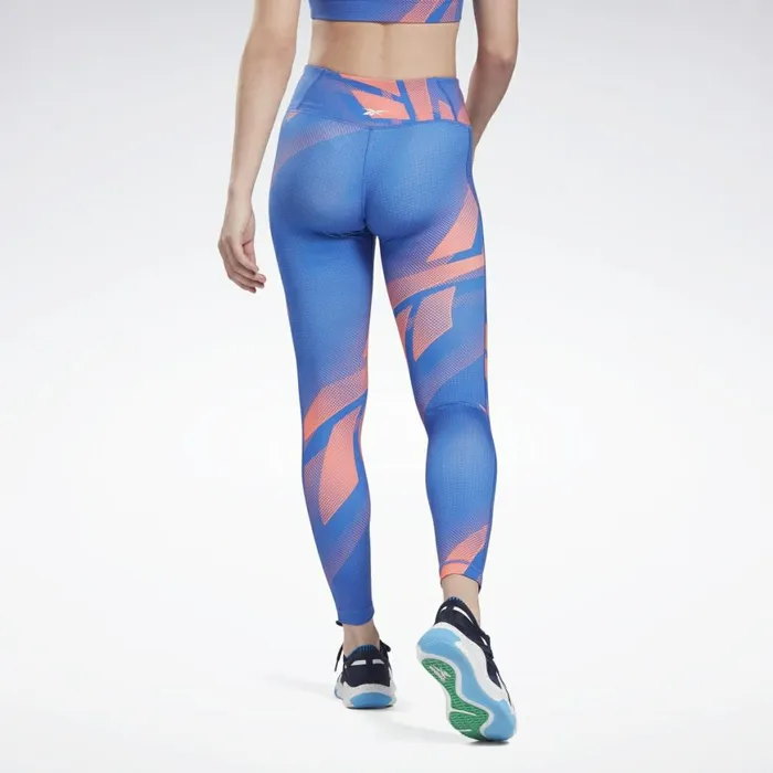 Leggings and Tights Womens Reebok MYT Printed Leggings Court Blue
