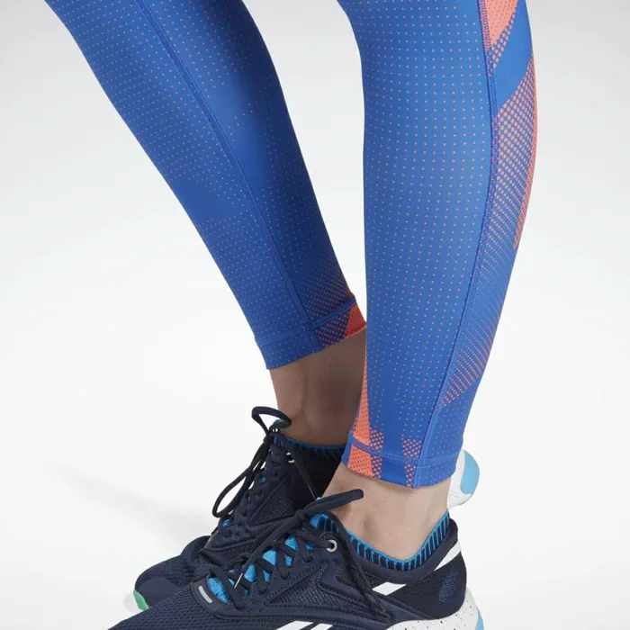 Leggings and Tights Womens Reebok MYT Printed Leggings Court Blue