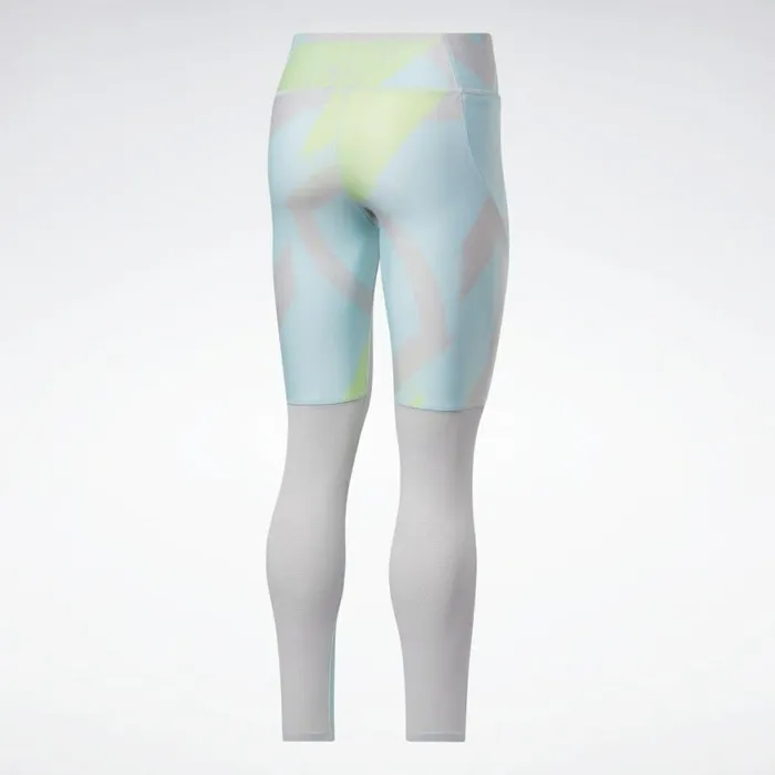 Leggings and Tights Womens Reebok Run Essentials Allover Print Leggings Digital Glow