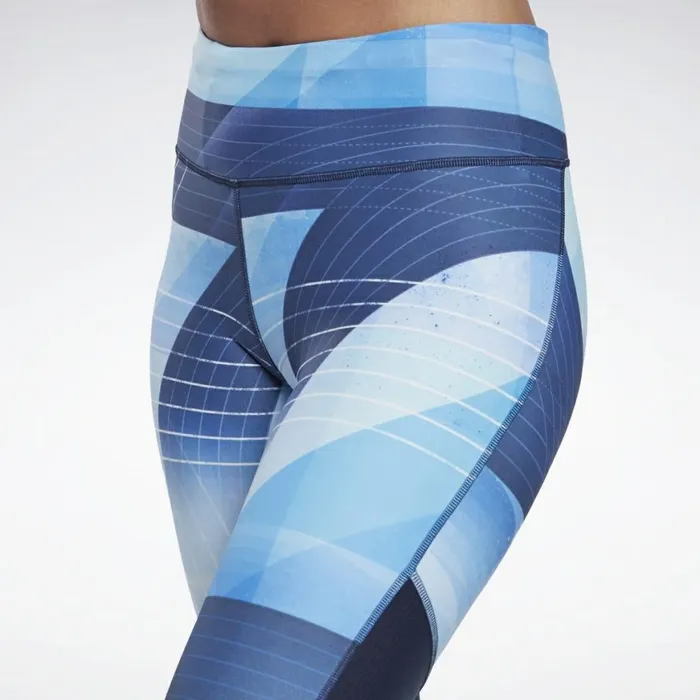 Leggings and Tights Womens Reebok Running Lux Bold Leggings Horizon Blue