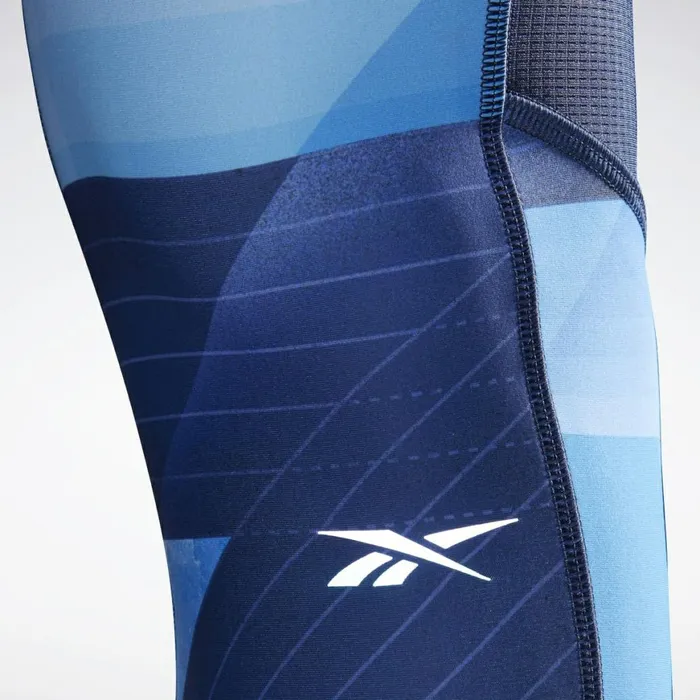 Leggings and Tights Womens Reebok Running Lux Bold Leggings Horizon Blue