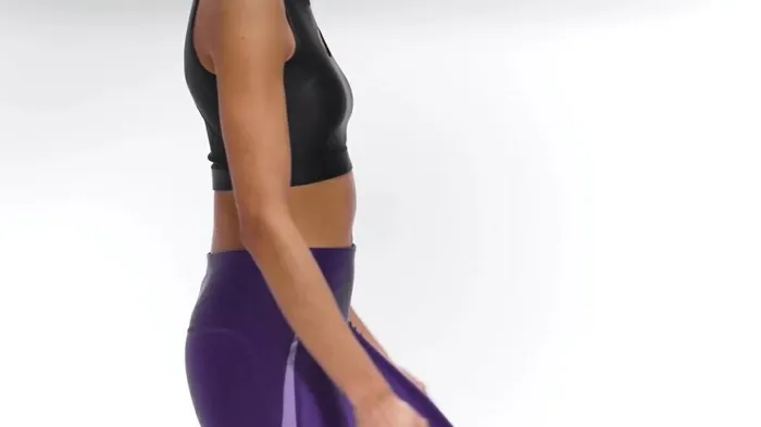 Leggings and Tights Womens Reebok Shiny HighRise Leggings Dark Orchid