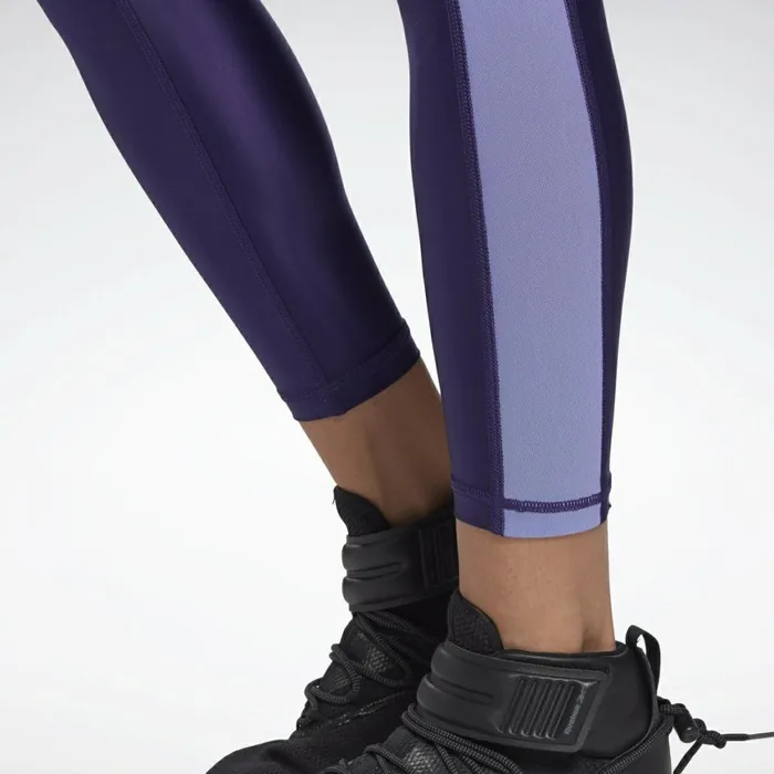 Leggings and Tights Womens Reebok Shiny HighRise Leggings Dark Orchid