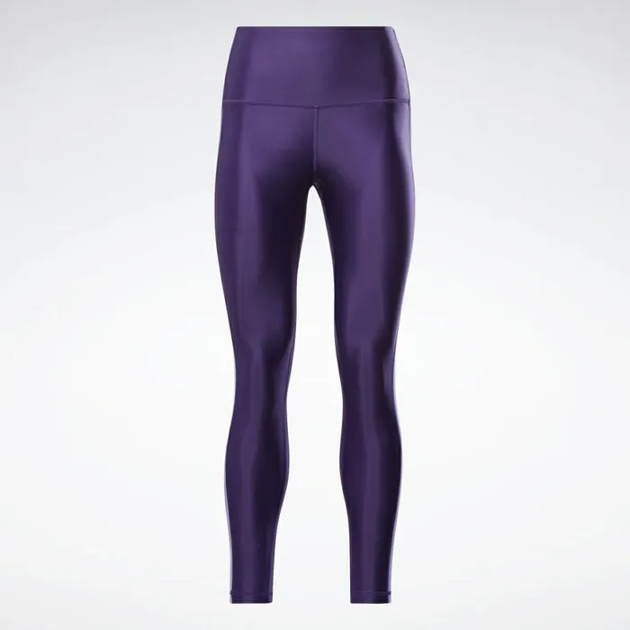 Leggings and Tights Womens Reebok Shiny HighRise Leggings Dark Orchid
