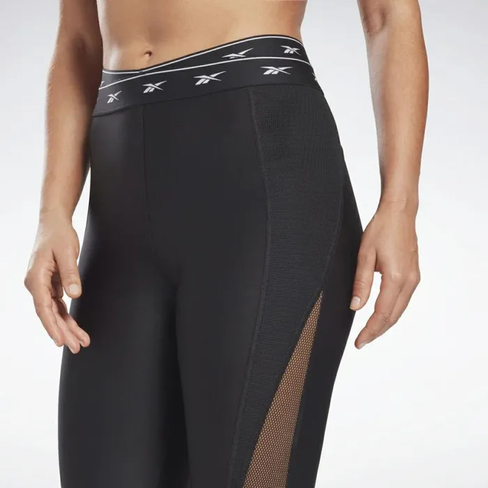 Leggings and Tights Womens Reebok Studio Mesh Leggings Black
