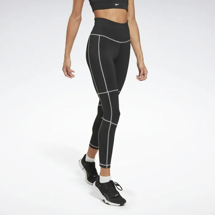 Leggings and Tights Womens Reebok Workout Ready HighRise Detail Leggings Black
