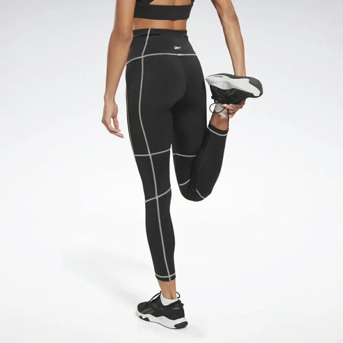 Leggings and Tights Womens Reebok Workout Ready HighRise Detail Leggings Black